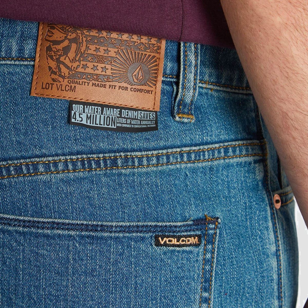 Volcom Solver Modern Straight Fit Jeans Aged Indigo - Image 5
