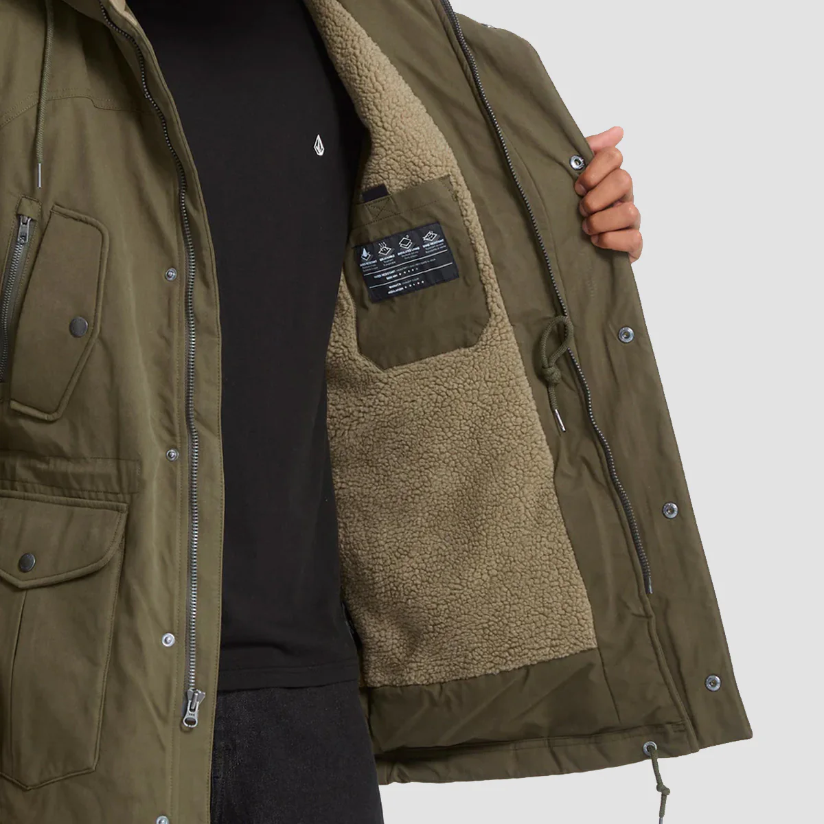 Volcom Starget 5K Parka Jacket Military - Image 3