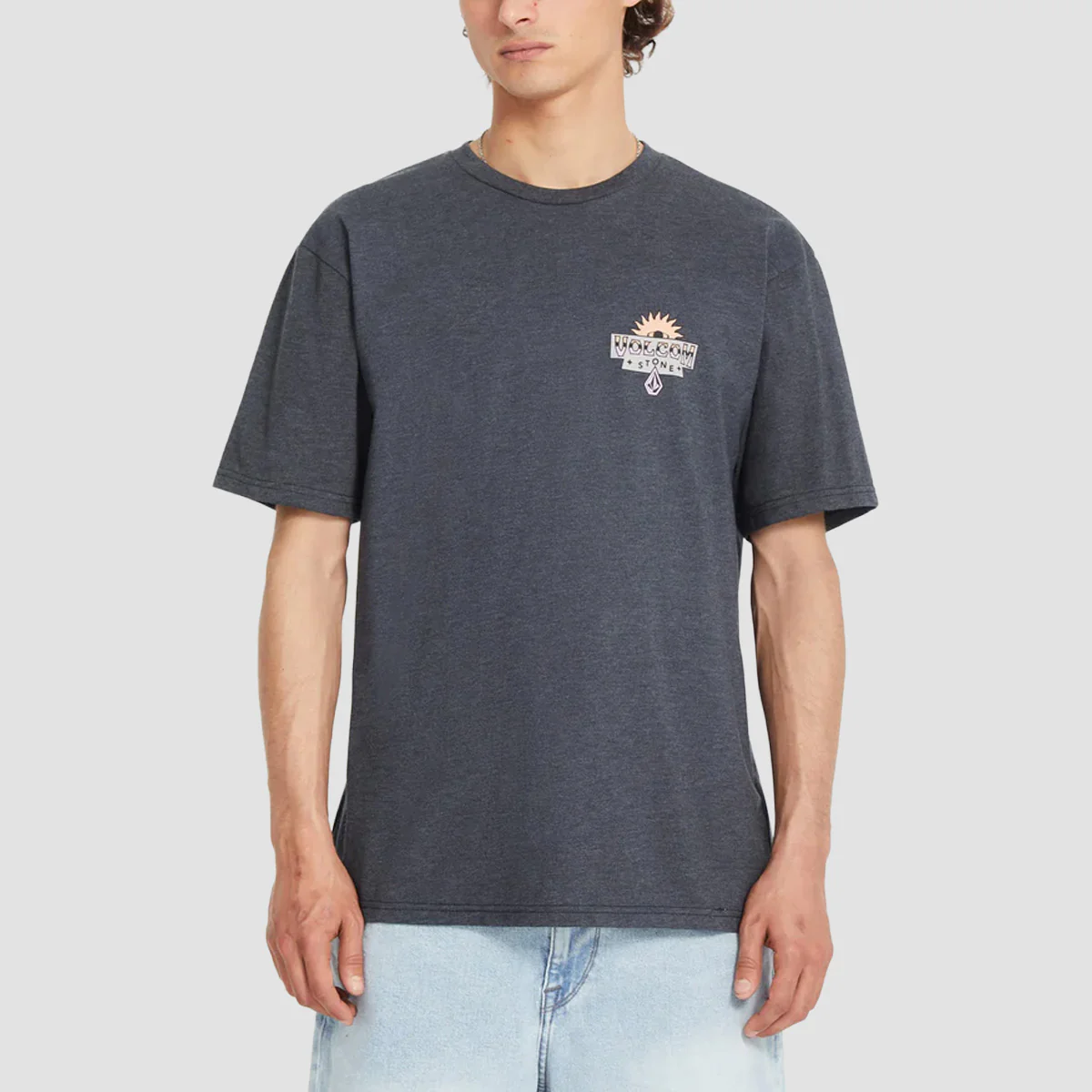 Volcom Sure Thing Hth T-Shirt Heather Black - Image 2