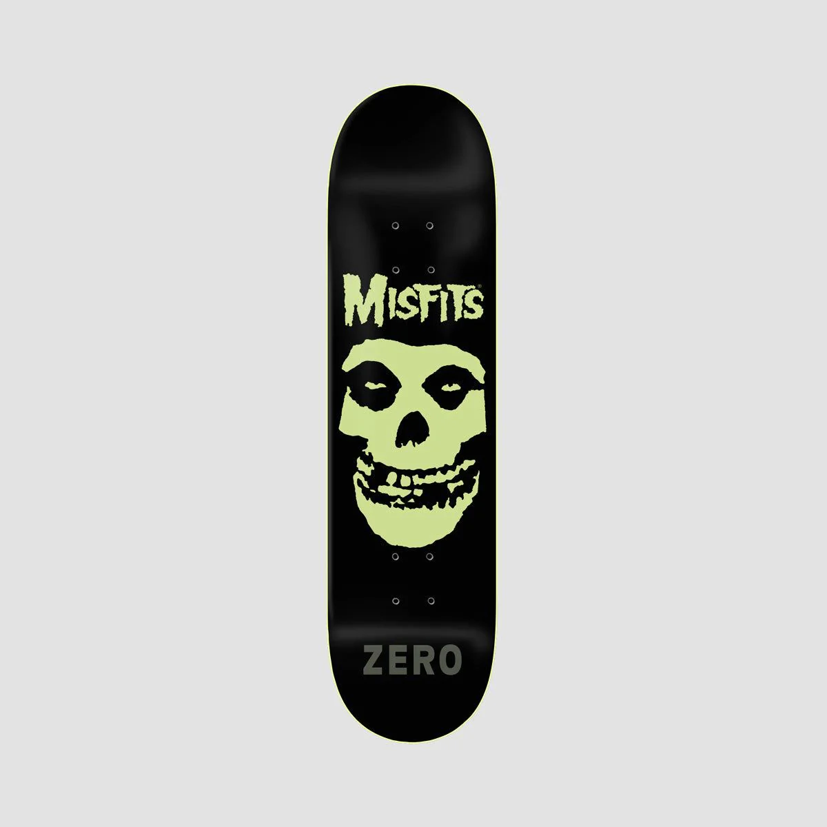 Zero X Misfits Fiend Skull Skateboard Deck GITD Dip - 8.5"